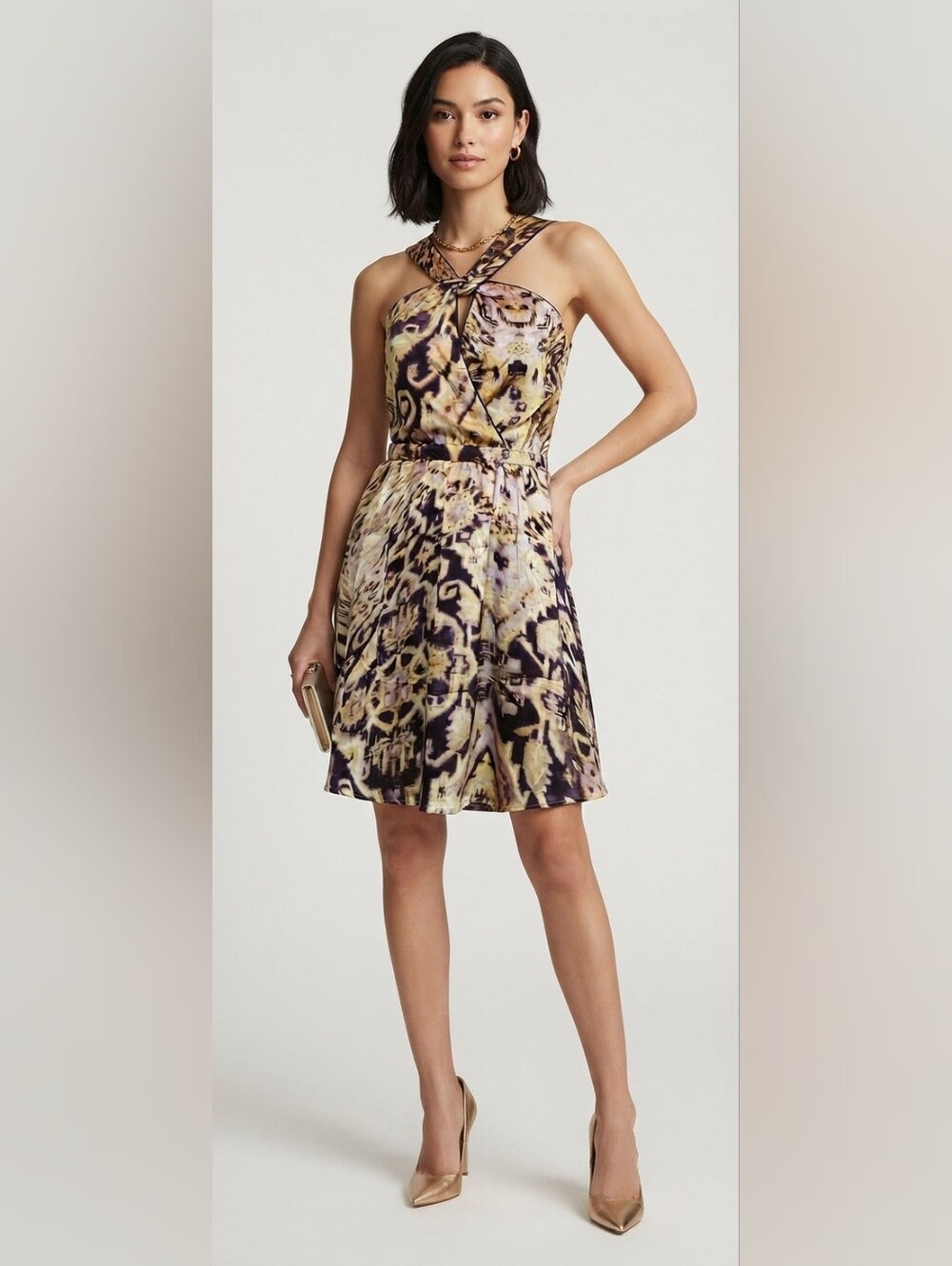 Pim + Larkin Cross Strap Print Dress Sz 6